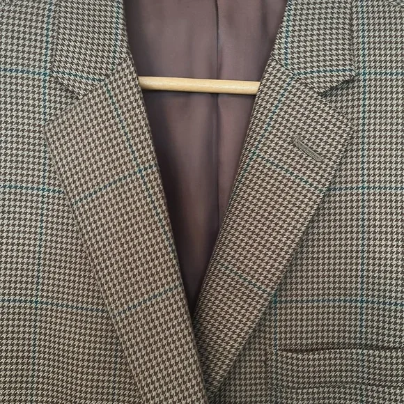 Greg Norman FOR Tasso Elba Men's Brown Plaid Blazer 42R. In fantastic condition! - Picture 2 of 10